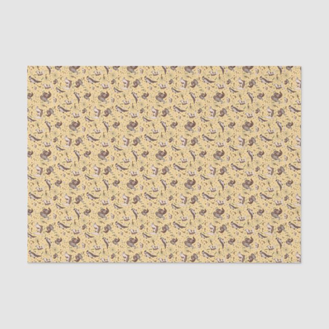 Papel De Seda Otters en amarillo (Anverso)