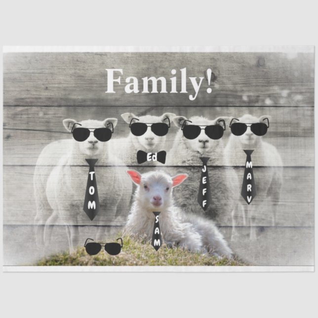 Papel De Seda Oveja Bloqueo Bebé Cordero (Anverso)