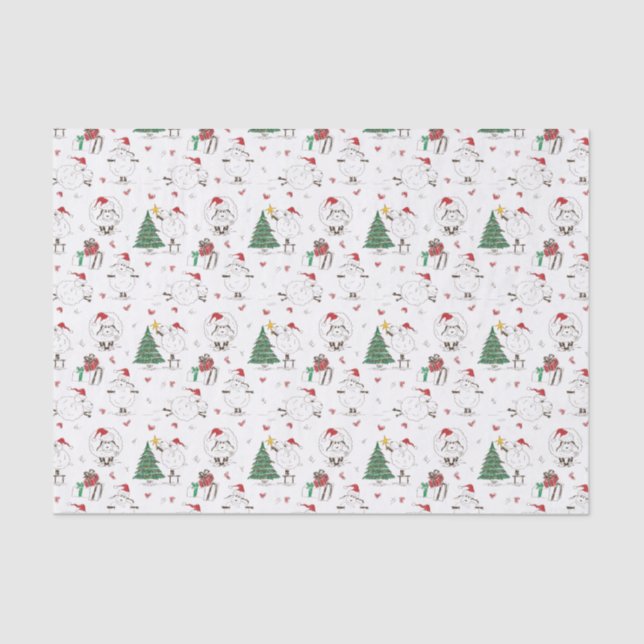 Papel De Seda Oveja de Navidades Adorables (Anverso)
