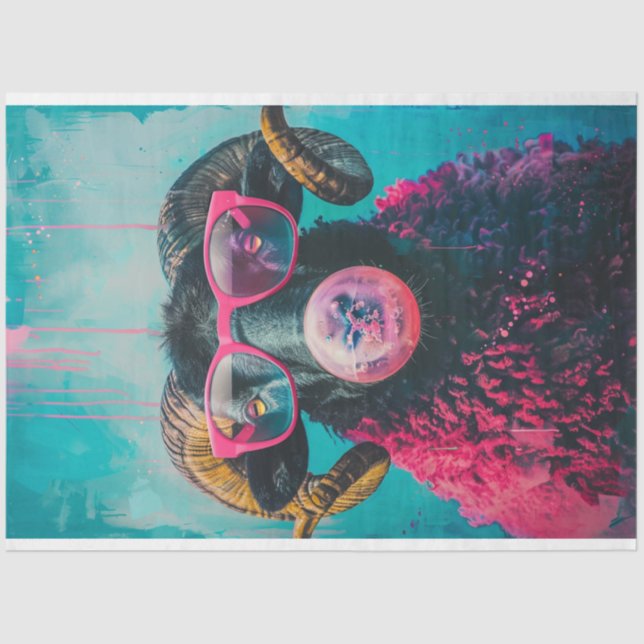 Papel De Seda Oveja negra rosa punk con deshielo de goma de burb (Anverso)