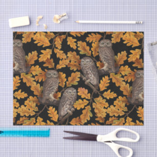Papel De Seda Ovejas de otoño en negro