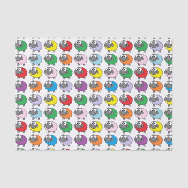 Papel De Seda Ovejas del arco iris (Anverso)