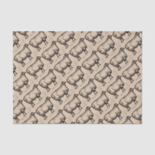 Papel De Seda Ovejas del siglo XIX de Cotswold de la impresión