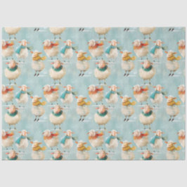 Papel De Seda Ovejas flacas jugando en la nieve