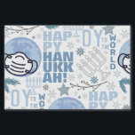 Papel De Seda Oy To The World Funny Mask Hanukkah Blue Menorah<br><div class="desc">todo el texto de este hilarante papel de tejido temático de la pandemia de hanukkah 2020 es simétrico,  así que se puede cambiar fácilmente si se quiere. muestra un globo en tonos azules,  con máscaras,  copos de nieve,  ramas de invierno menorahs,  estrellas y texto</div>