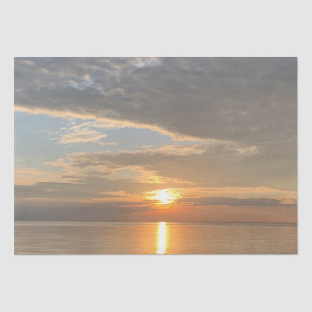 Papel De Seda Pacífica foto del amanecer en el cielo oceánico (Anverso)