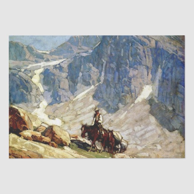 Papel De Seda “Packin’ In” Arte Occidental de Edgar Payne (Anverso)