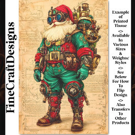 Papel De Seda Padre Navidad Estilo Steampunk BL6 Decoupage