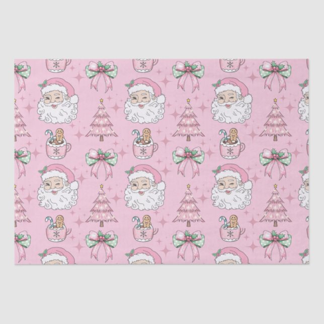 Papel De Seda Padres rosados Calientes De Navidad (Anverso)