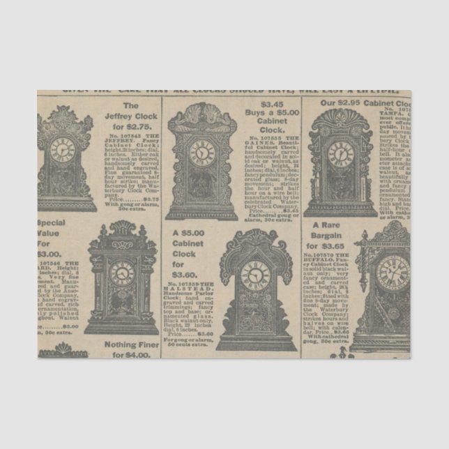 Papel De Seda Página Catálogo de Relojes Antiguos (Anverso)