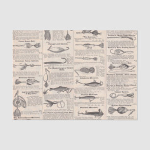 Papel De Seda Página de catálogo de señuelos de pesca antiguos I