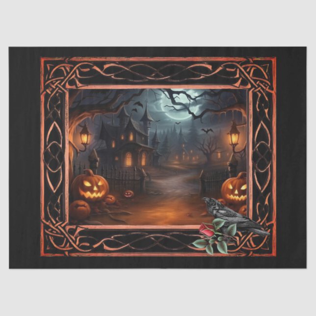 Papel De Seda Página de desalojo de Halloween con fantasía enmar (Anverso)