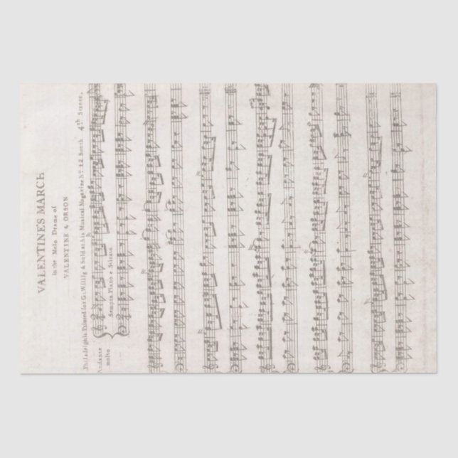 Papel De Seda Página de desalojo de notas musicales de San Valen (Anverso)
