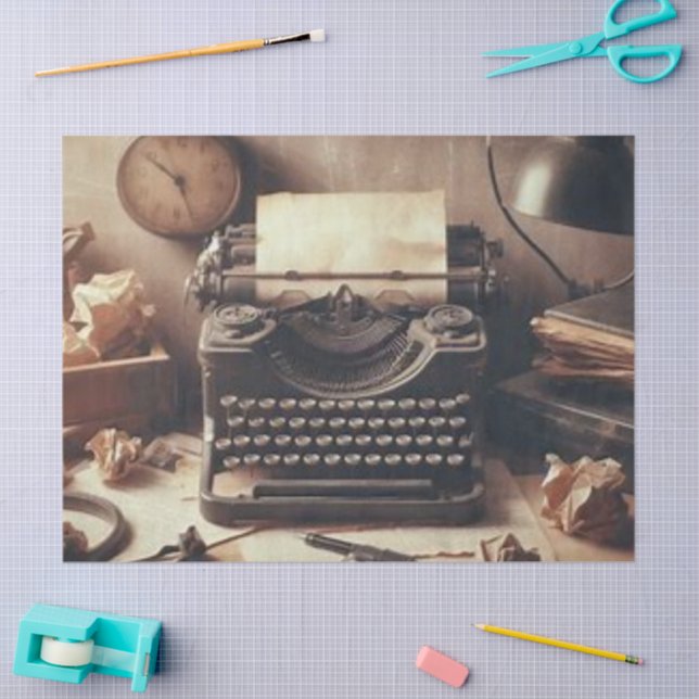 Papel De Seda Página de desenlace de la vieja máquina de escribi (Artesanía)