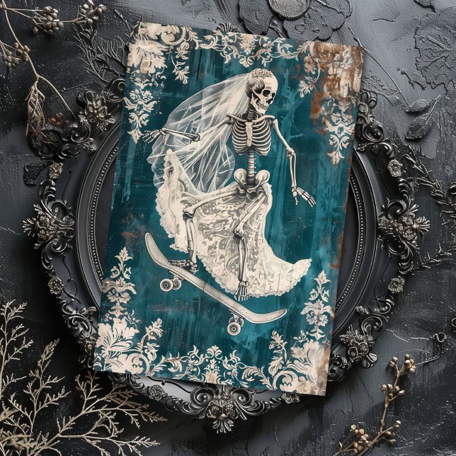 Papel De Seda Página de desenlace del esqueleto gótico del Boda  (Subido por el creador)