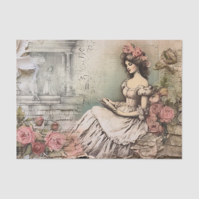 Papel De Seda Página de Tejido de la Princesa de Rococo (Anverso)