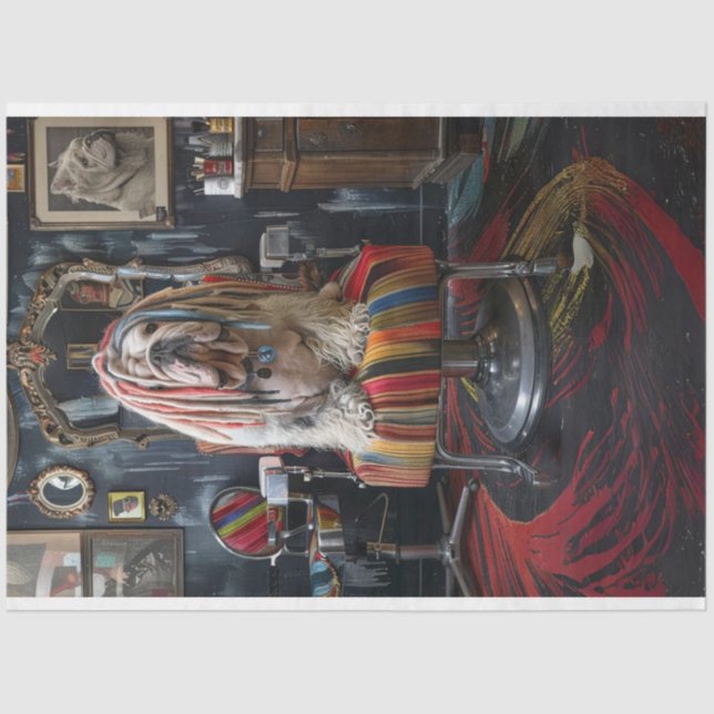 Papel De Seda Página Desnudos de Bloques de bulldog Vibrante (Anverso)