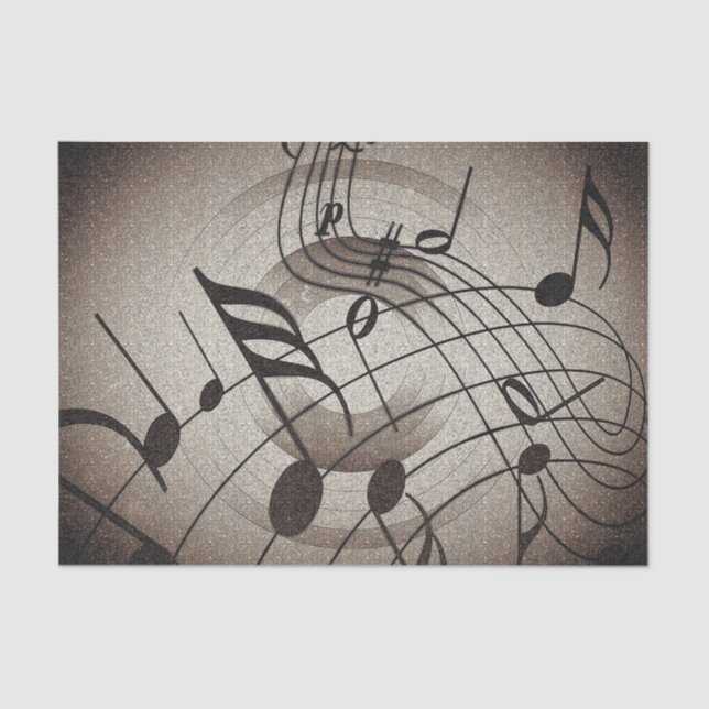 Papel De Seda Página Notas de la Música de Hoja Desnuda por Músi (Anverso)