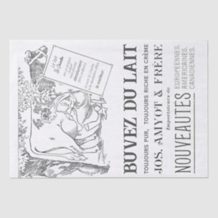 Papel De Seda Página publicitaria de vaca lechera francesa