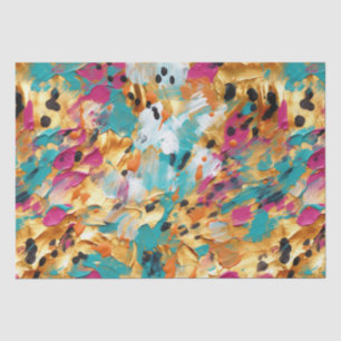 Papel De Seda Paint Aqua Gold Paint Leopard Paint