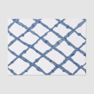 Papel De Seda Paint Blue Chinoiserie Trellis Lattice