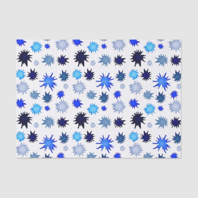 Papel De Seda Paint Splash in Blue Pattern (Anverso)
