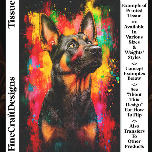 Papel De Seda Paint Splash Pastor Alemán Pastor Perro CT2 Desapa