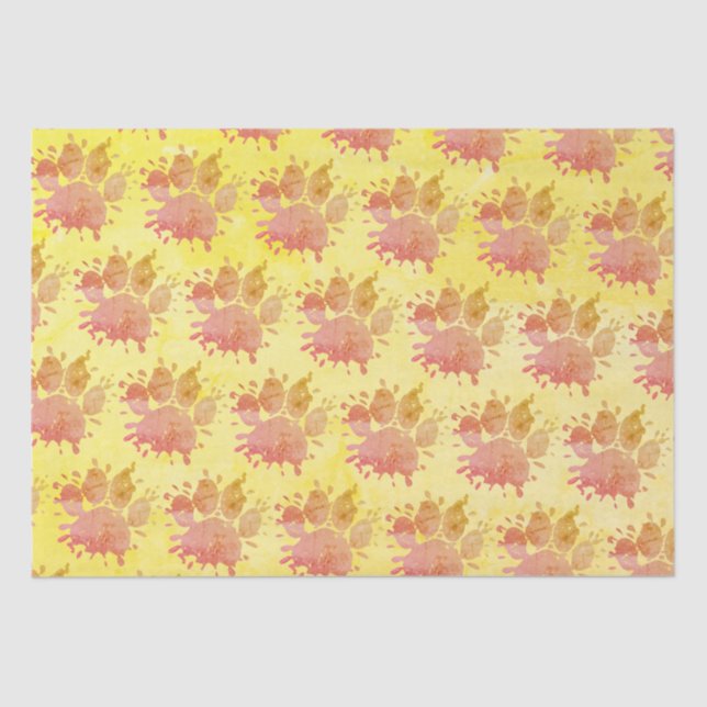Papel De Seda Paint Splatter Dog Paw Print (Anverso)