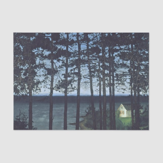 Papel De Seda Paintaje de Sohlberg Fishermans Cottage (Anverso)