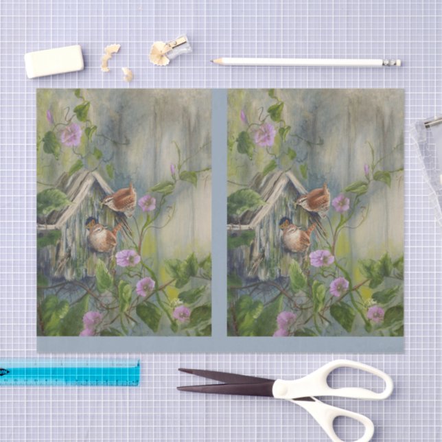 Papel De Seda Painted Wrens DBL (Artesanía)