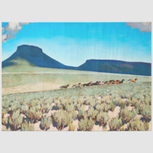 Papel De Seda “País de Caballos Salvajes” por Maynard Dixon