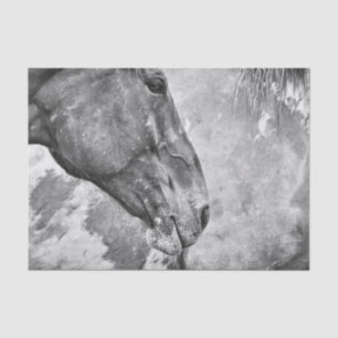 Papel De Seda País Del Caballo: Desnudos Blanco Y Negro Rústico