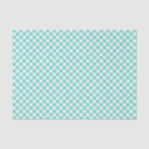 Papel De Seda País Moda Pastel Mint Turquoise Gingham