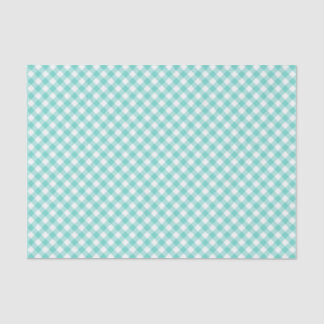 Papel De Seda País Moda Pastel Mint Turquoise Gingham
