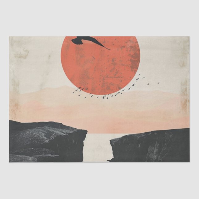 Papel De Seda Paisaje abstracto de Boho (12) (Anverso)