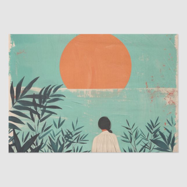 Papel De Seda Paisaje abstracto de Boho (22) (Anverso)