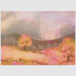 Papel De Seda Paisaje acuático del Naranja rosado de ensueño