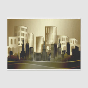 Papel De Seda Paisaje arquitectónico de oro Descripción general