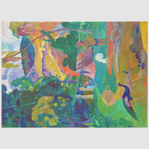 Papel De Seda Paisaje con Peacocks, Gauguin