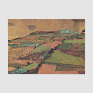 Papel De Seda Paisaje de campo por Egon Schiele