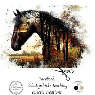 Papel De Seda Paisaje de desconexión de doble exposición caballo