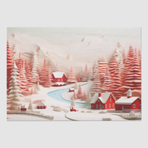 Papel De Seda Paisaje de invierno escandinavo en 3D