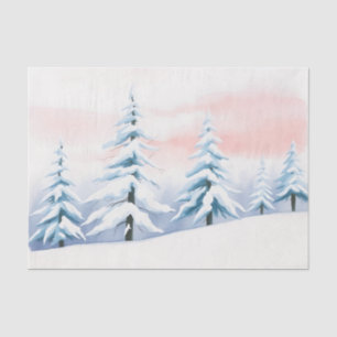 Papel De Seda Paisaje de invierno sereno con cielo Pastel