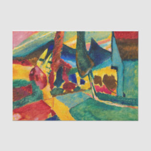 Papel De Seda Paisaje de Kandinsky con dos álamos