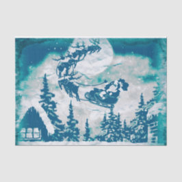 Papel De Seda Paisaje de los renos de Santa Claus