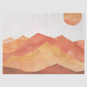 Papel De Seda Paisaje de montaña abstracto boho minimalista
