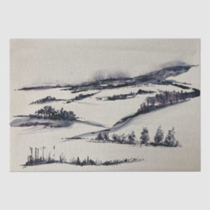 Papel De Seda Paisaje de nieve