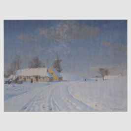 Papel De Seda Paisaje de nieve en invierno (por H.A. Brendekilde