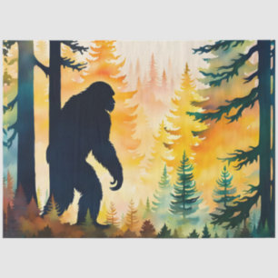 Papel De Seda Paisaje de otoño Sasquatch al atardecer