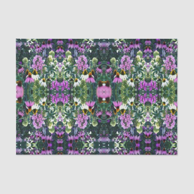 Papel De Seda Paisaje de Pink Garden Phlox con flores de cono (Anverso)